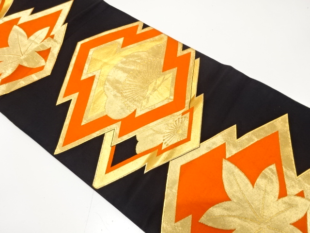 JAPANESE KIMONO / ANTIQUE FUKURO OBI / WOVEN PINE & MAPLE
